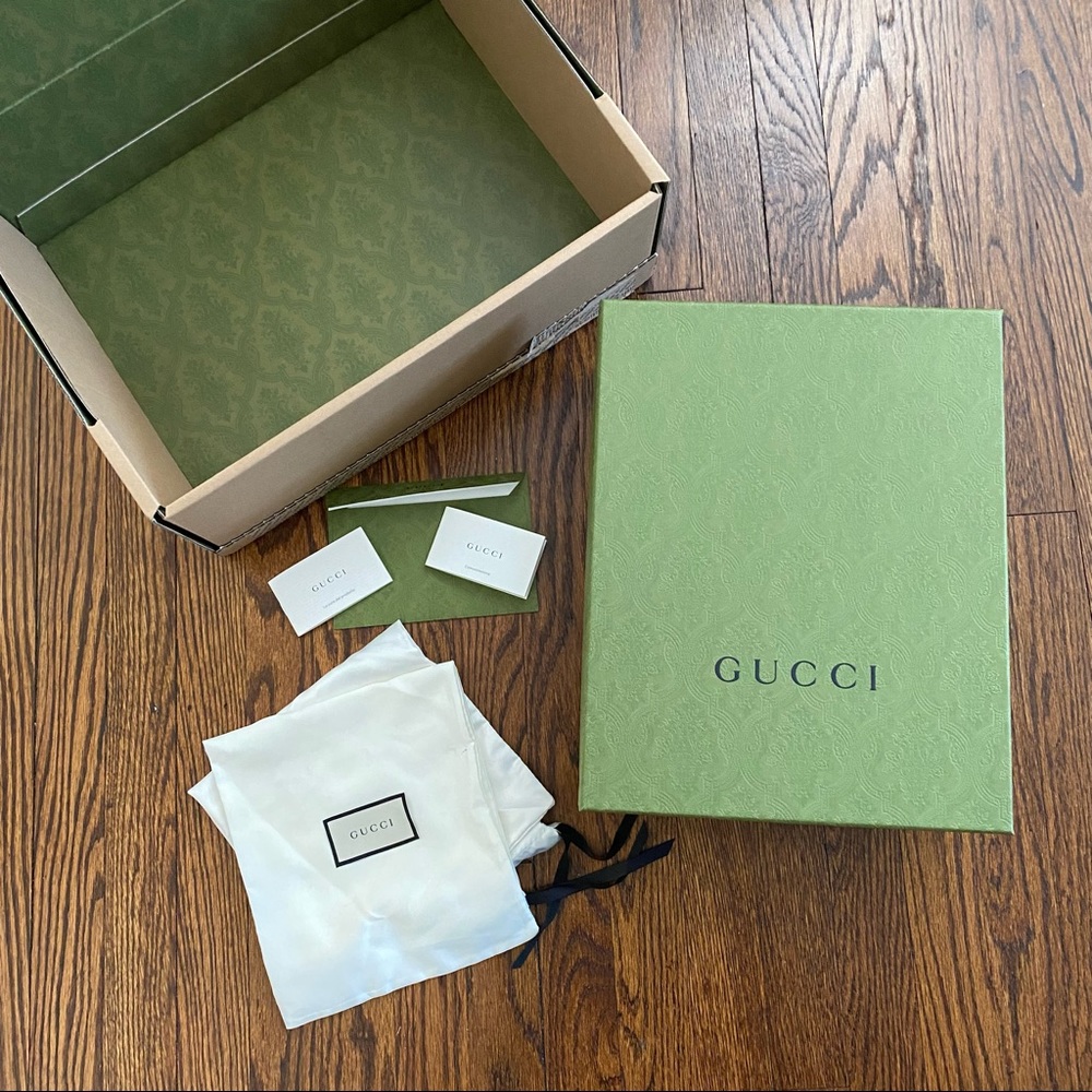 GUCCI embossed green shoe box (EMPTY)